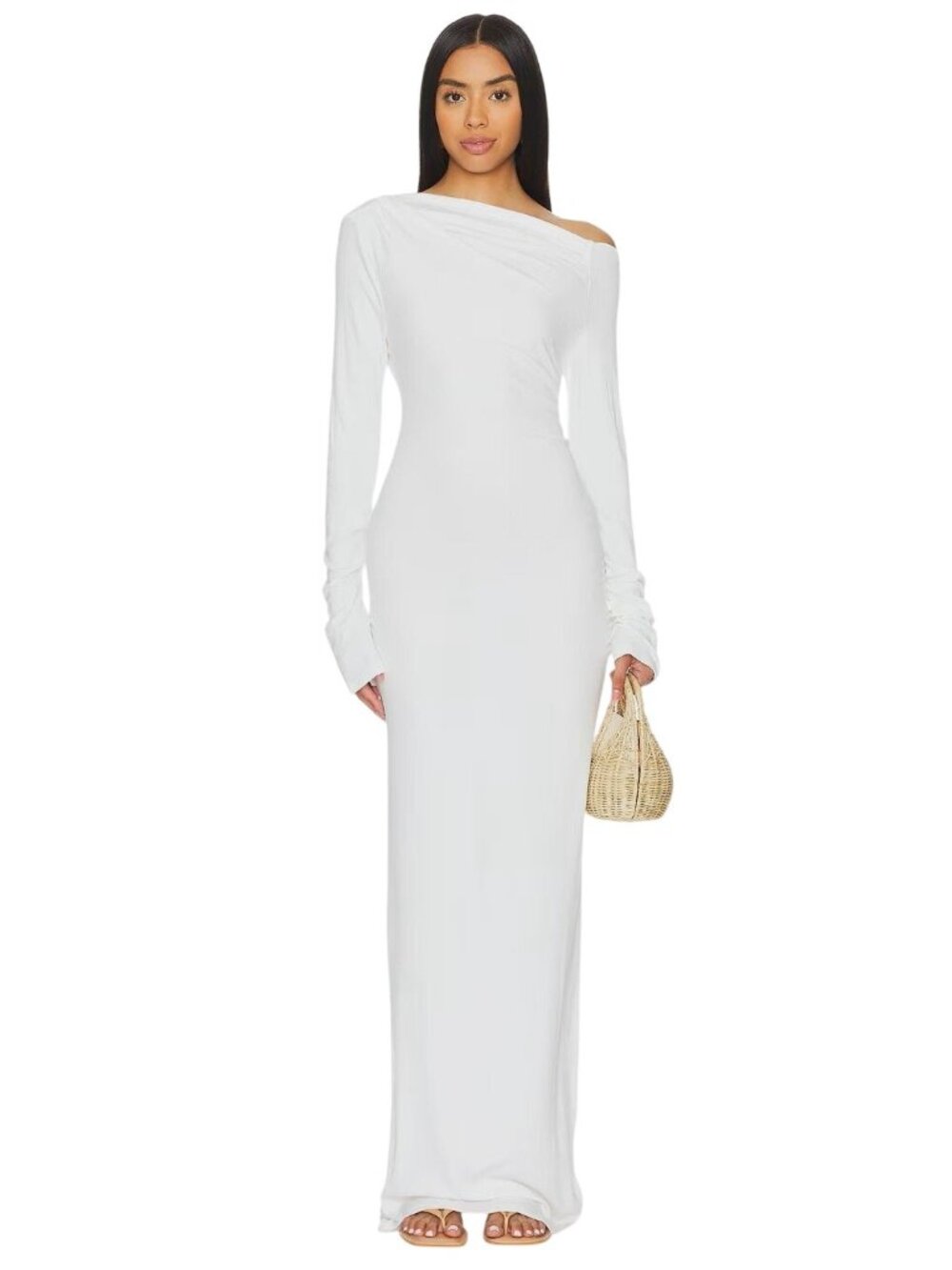SNDYS Reyna Maxi Dress in White Medium New Womens Long Gown